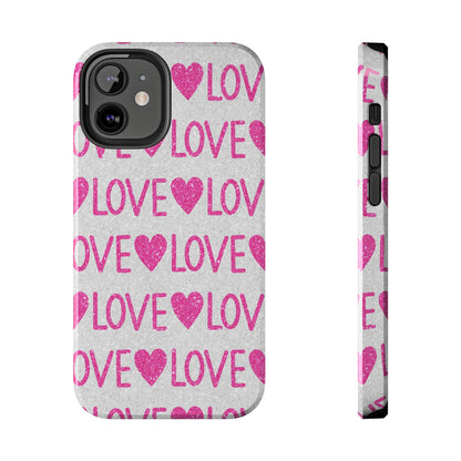 Pink Glitter Love Pattern – iPhone Series Case