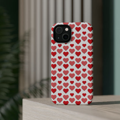 Red & Polka Dot Hearts MagSafe Case