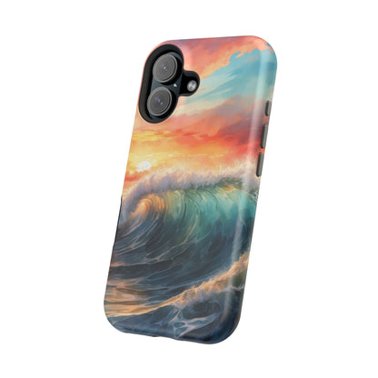 Ocean Wave Sunset MagSafe iPhone Case – Coastal Vibes Design