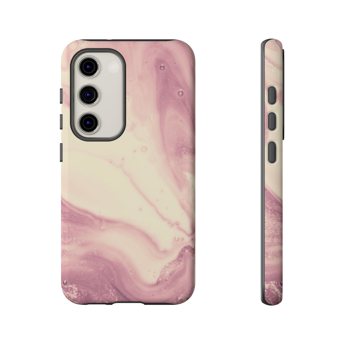 Blush Marble Glow – Samsung Galaxy Case with Rose Gold Swirl Design