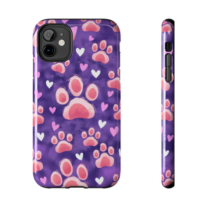 Bold Paw Print iPhone Case - Vibrant Pet-Themed Protective Cover