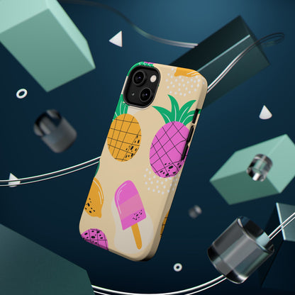 Tropical Pop MagSafe iPhone Case – Fun Pineapple & Lemon Design with Vibrant Summery Colors