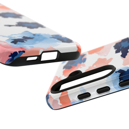 Abstract Coral & Navy Watercolor Design – Samsung Galaxy Case