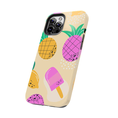 Tropical Pop iPhone Case – Fun Pineapple & Lemon Design with Vibrant Summery Colors