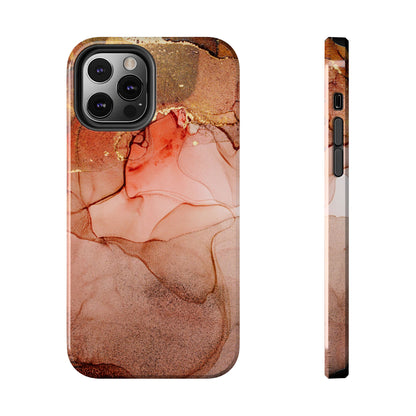 Ruby Red Marble Samsung Galaxy Case - Elegant Red Marble with Gold Accents