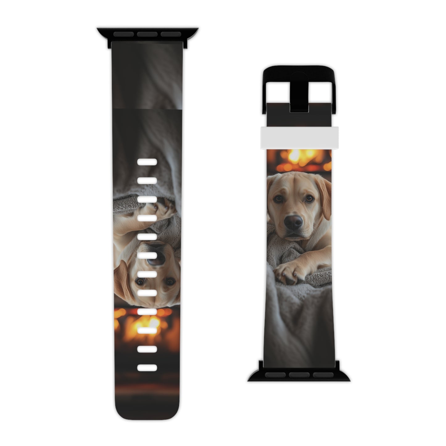 Cozy Labrador by the Fireplace Apple Watch Band