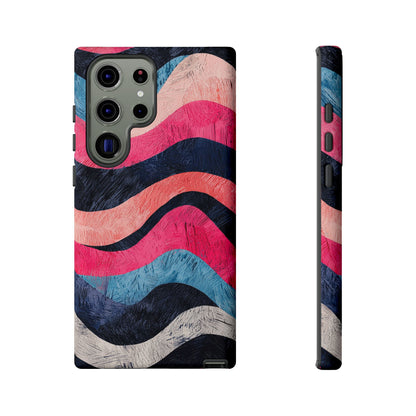 Abstract Wave Pattern Samsung Galaxy Case – Shockproof, Matte Finish, Dual-Layer Protection