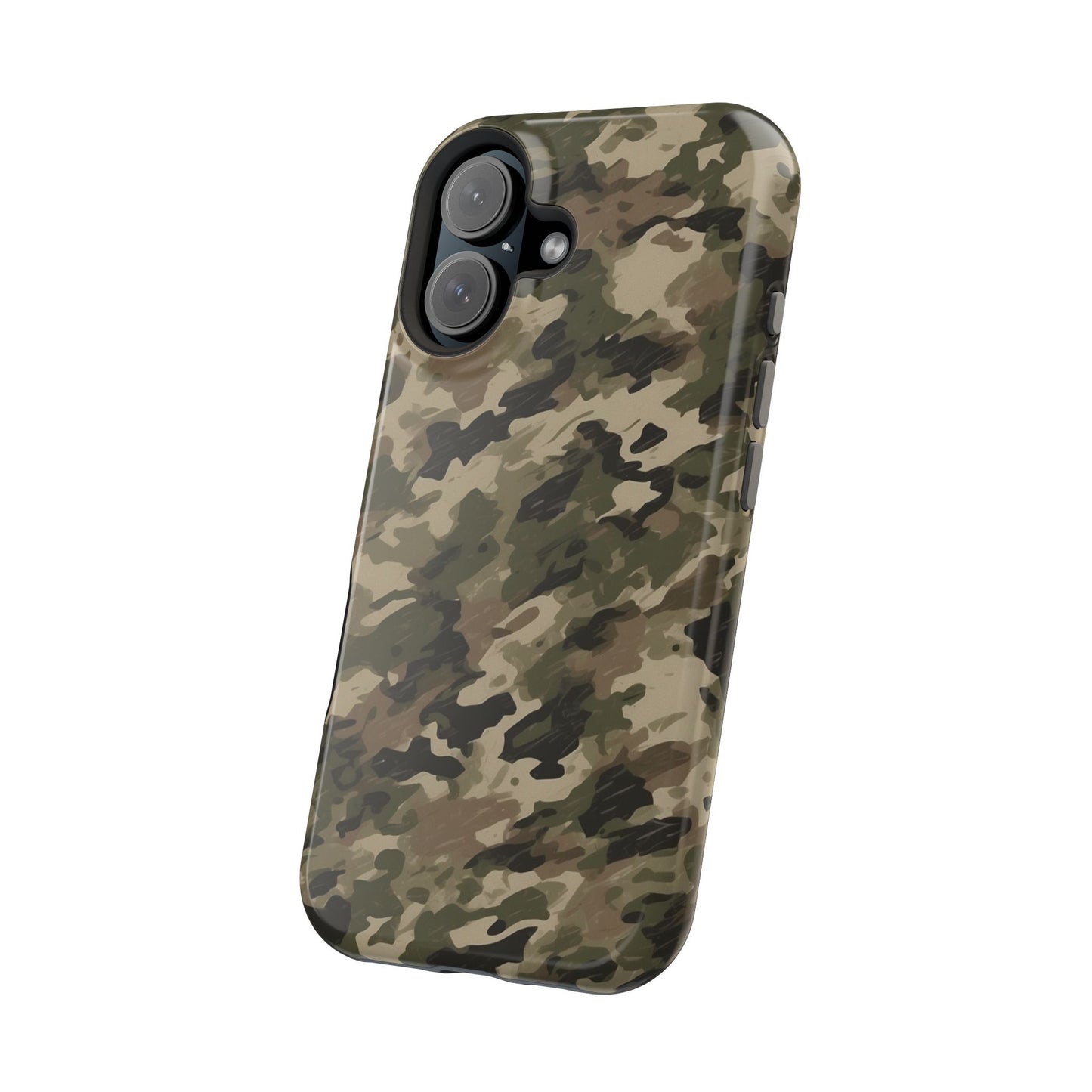 Classic Light Brown Camouflage – MagSafe iPhone Case with Rugged Elegance