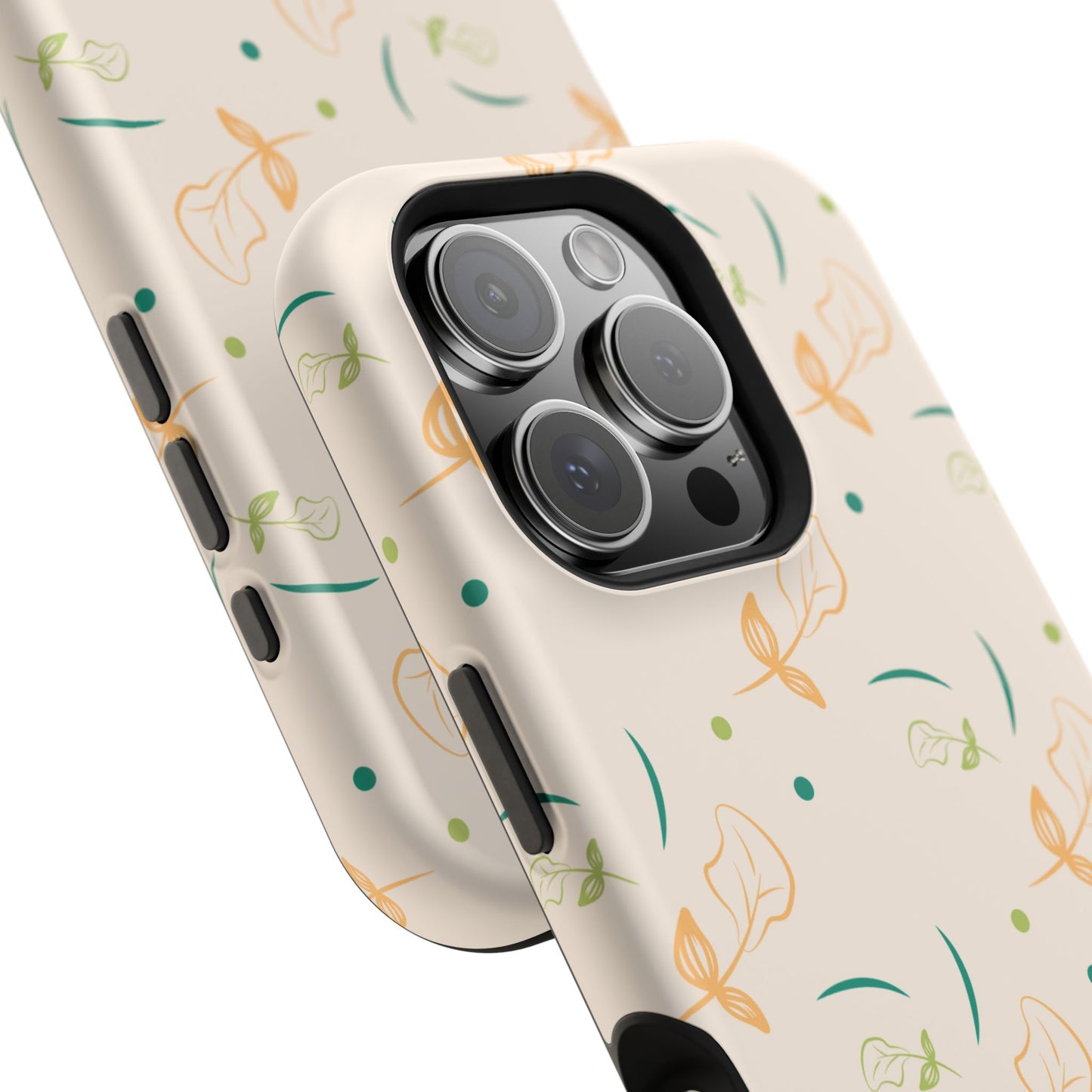 Soft Pastel Abstract Floral Tough MagSafe iPhone Case – Playful Minimalist Design with Dual-Layer Protection