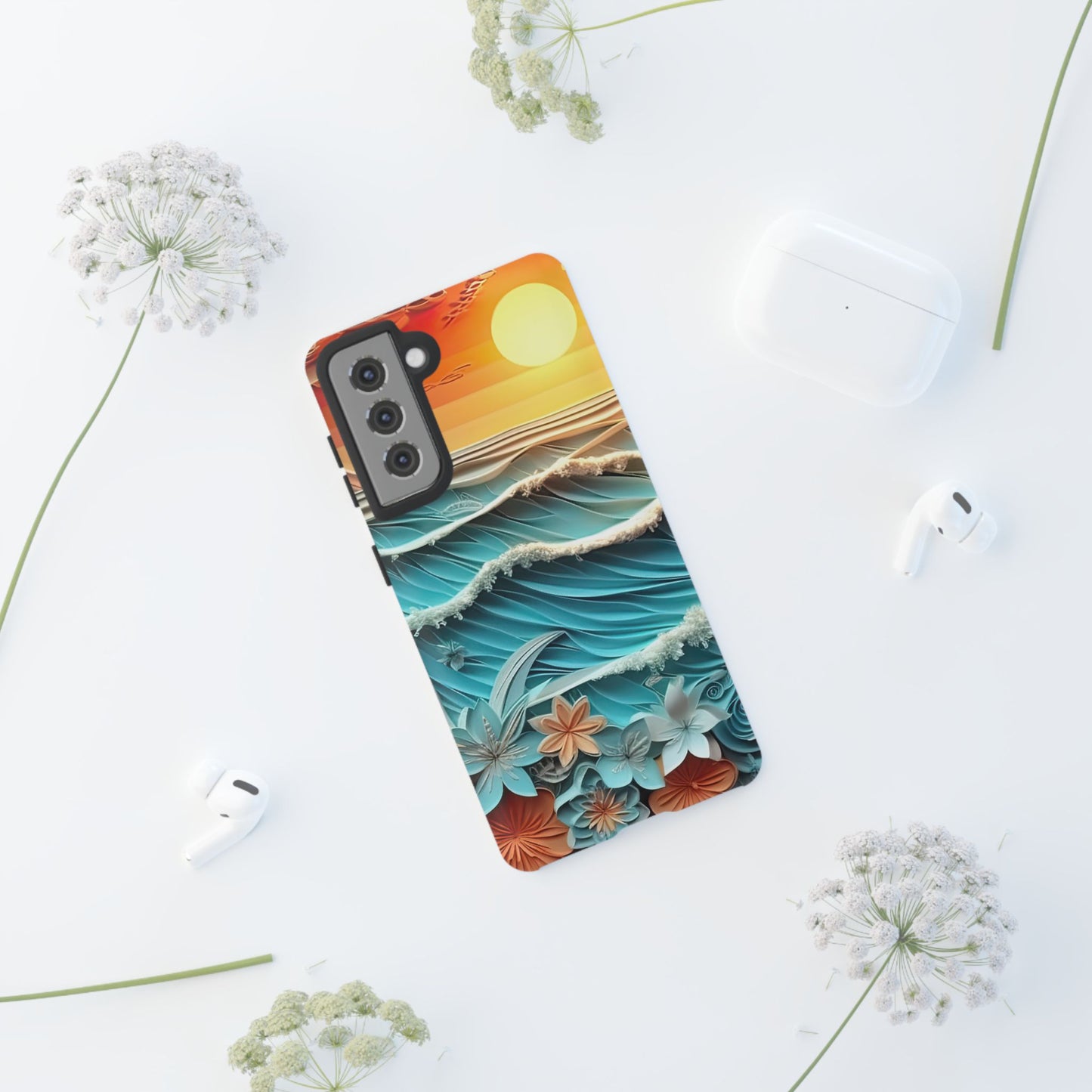 Tropical Sunset Paper Art Ocean – Samsung Galaxy Series Case