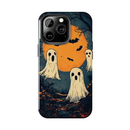 Haunted Ghosts & Full Moon iPhone Case – Spooky Halloween Design