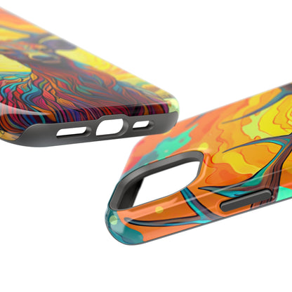 Vibrant Stag in Bloom – MagSafe iPhone Case