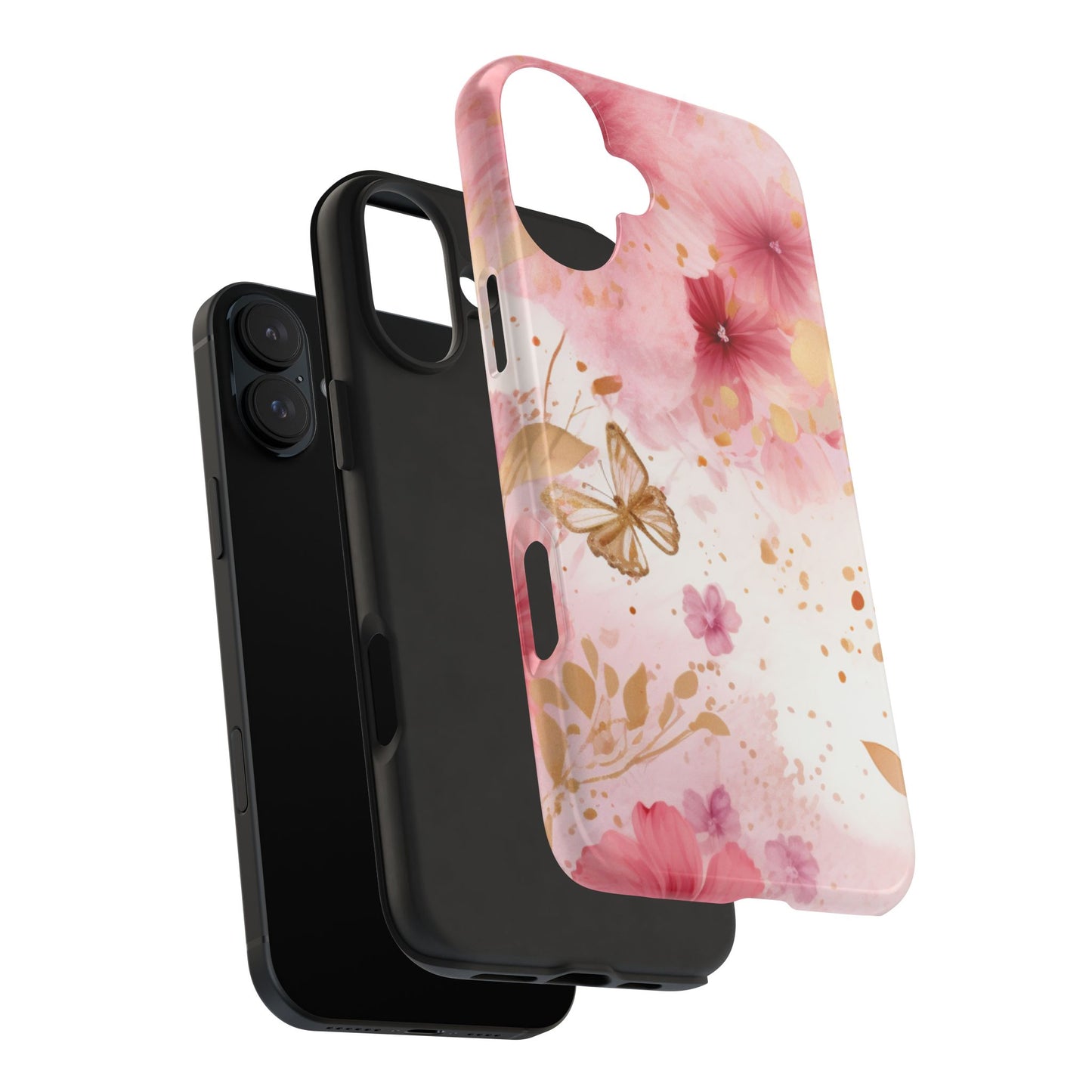 Blush Pink Floral Butterfly - iPhone Case