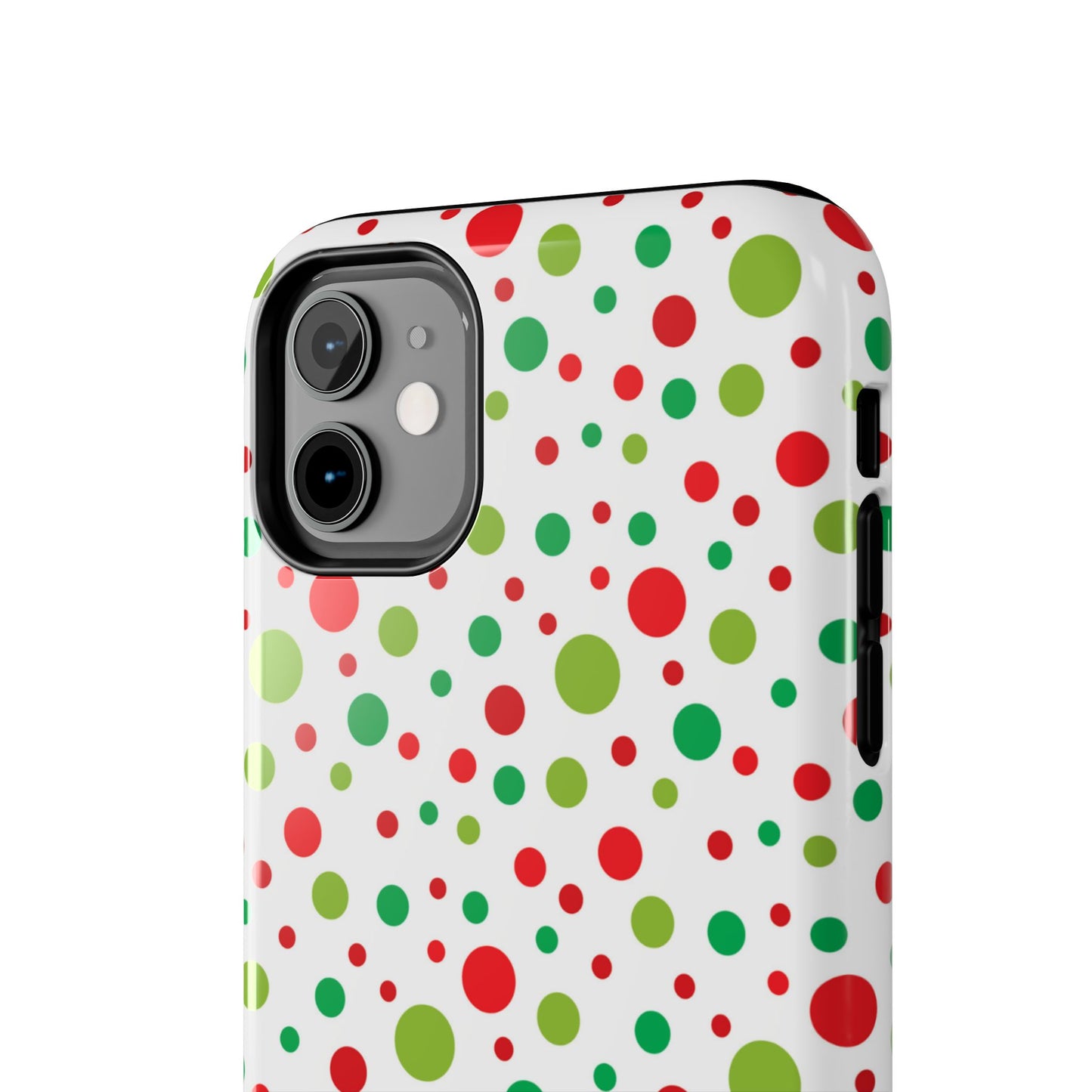 Red & Green Christmas Polka Dots – iPhone Case