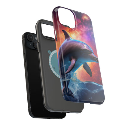 Cosmic Dolphin Galaxy Art - MagSafe-Compatible Case