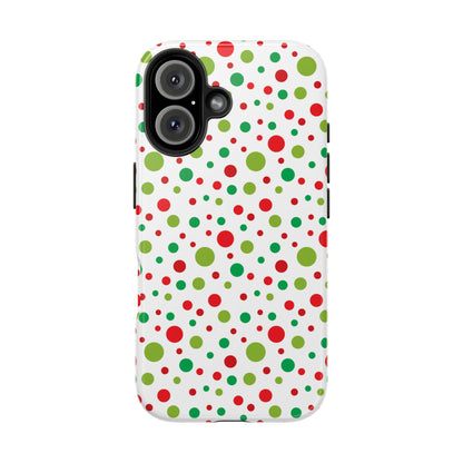 Red & Green Christmas Polka Dots – iPhone Case