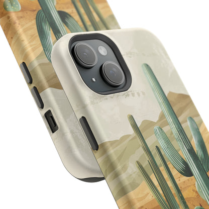 Desert Oasis MagSafe iPhone Case - Embrace the Western Spirit With Cactuses For Your iPhone 15, 14, 13, Pro, Plus, & Pro Max