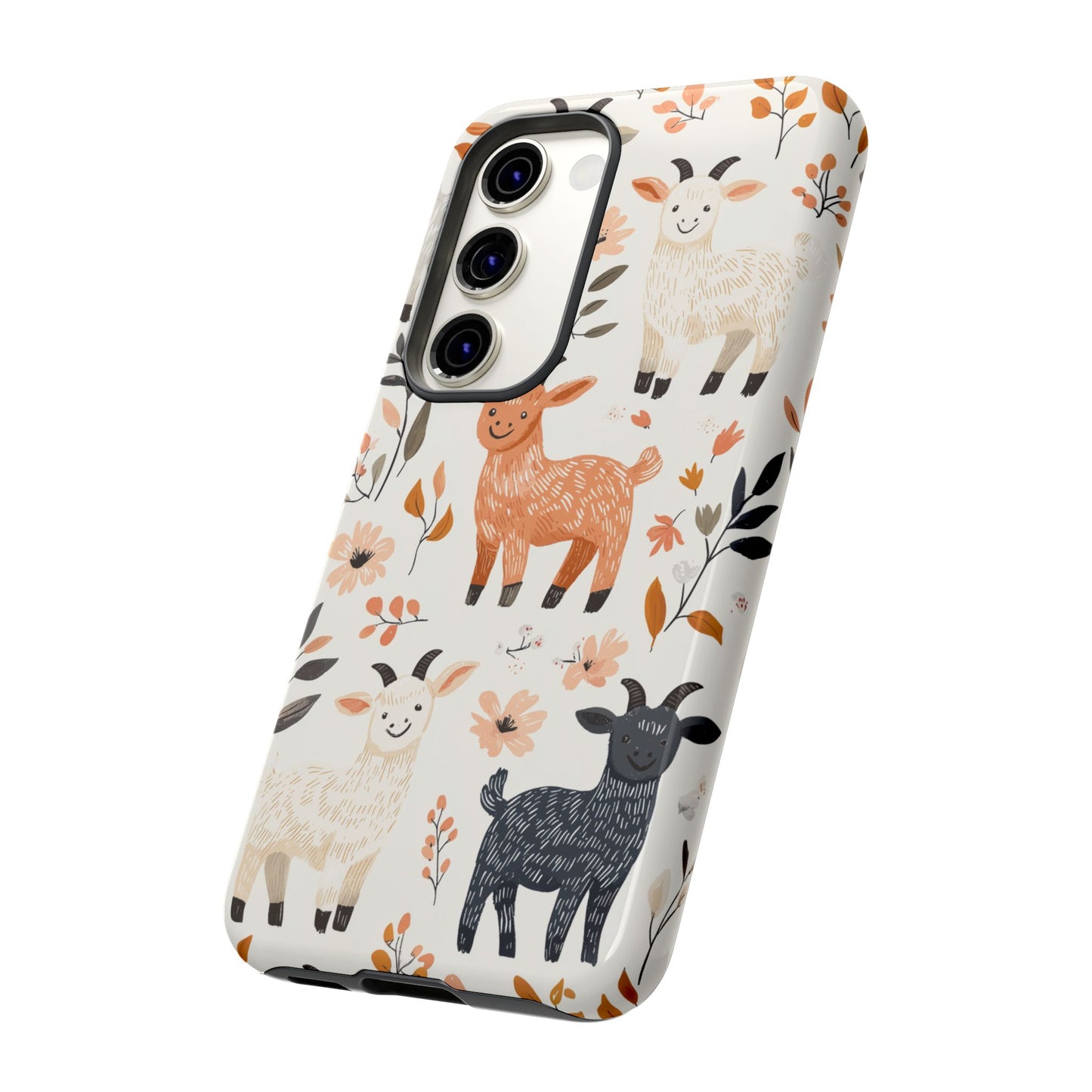 Samsung Galaxy Case: Smiley Goats & Dried Flowers – Vintage Charm