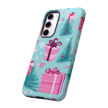 Festive Pink Christmas Gifts and Evergreen Samsung Galaxy Case – Holiday Theme, Protective Cover