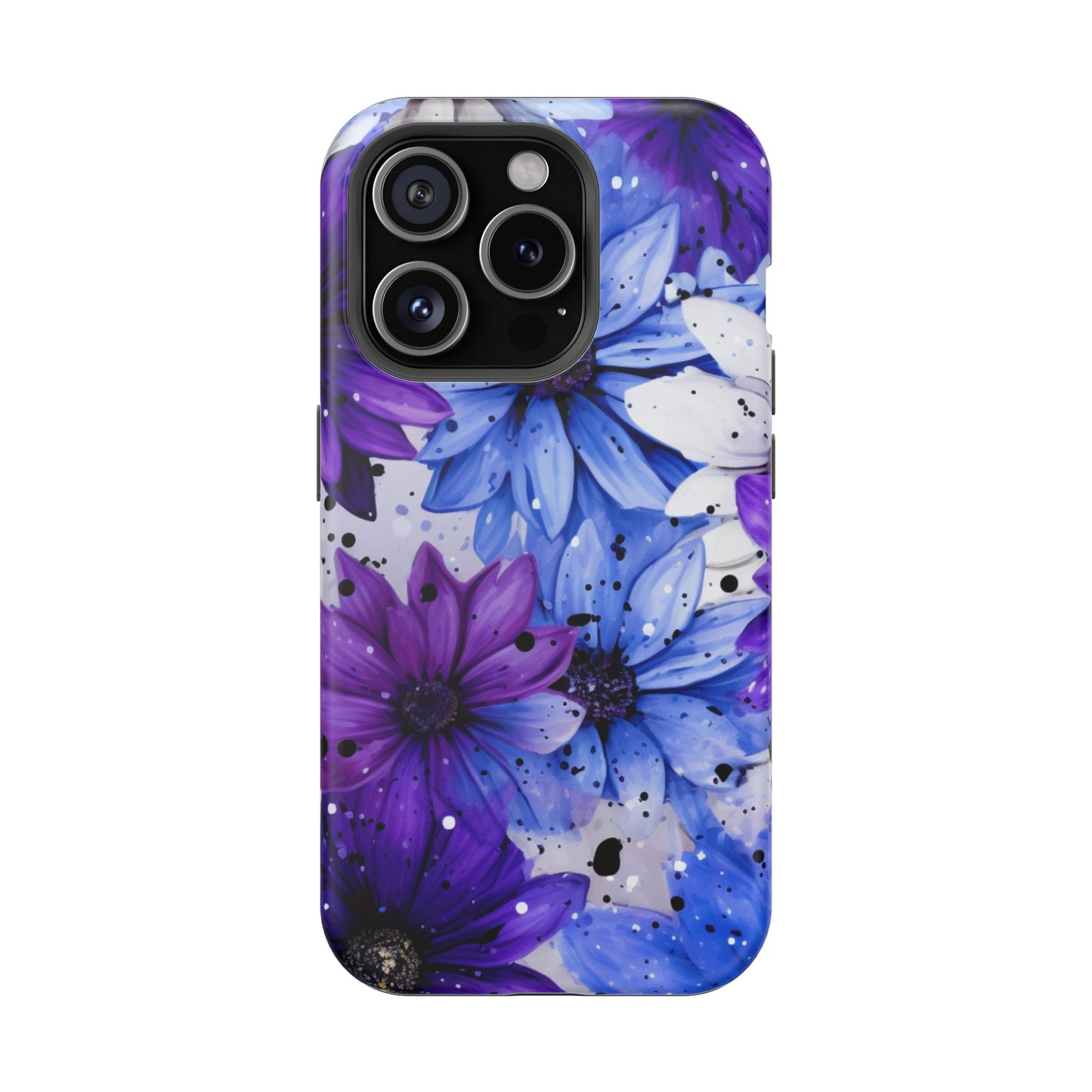 Vibrant Purple & Blue Floral Splash - MagSafe iPhone Series Case