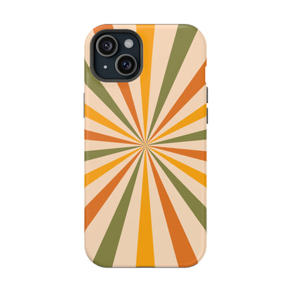 Retro Sunburst MagSafe iPhone Case – Bold Geometric Design, Durable Shockproof Protection