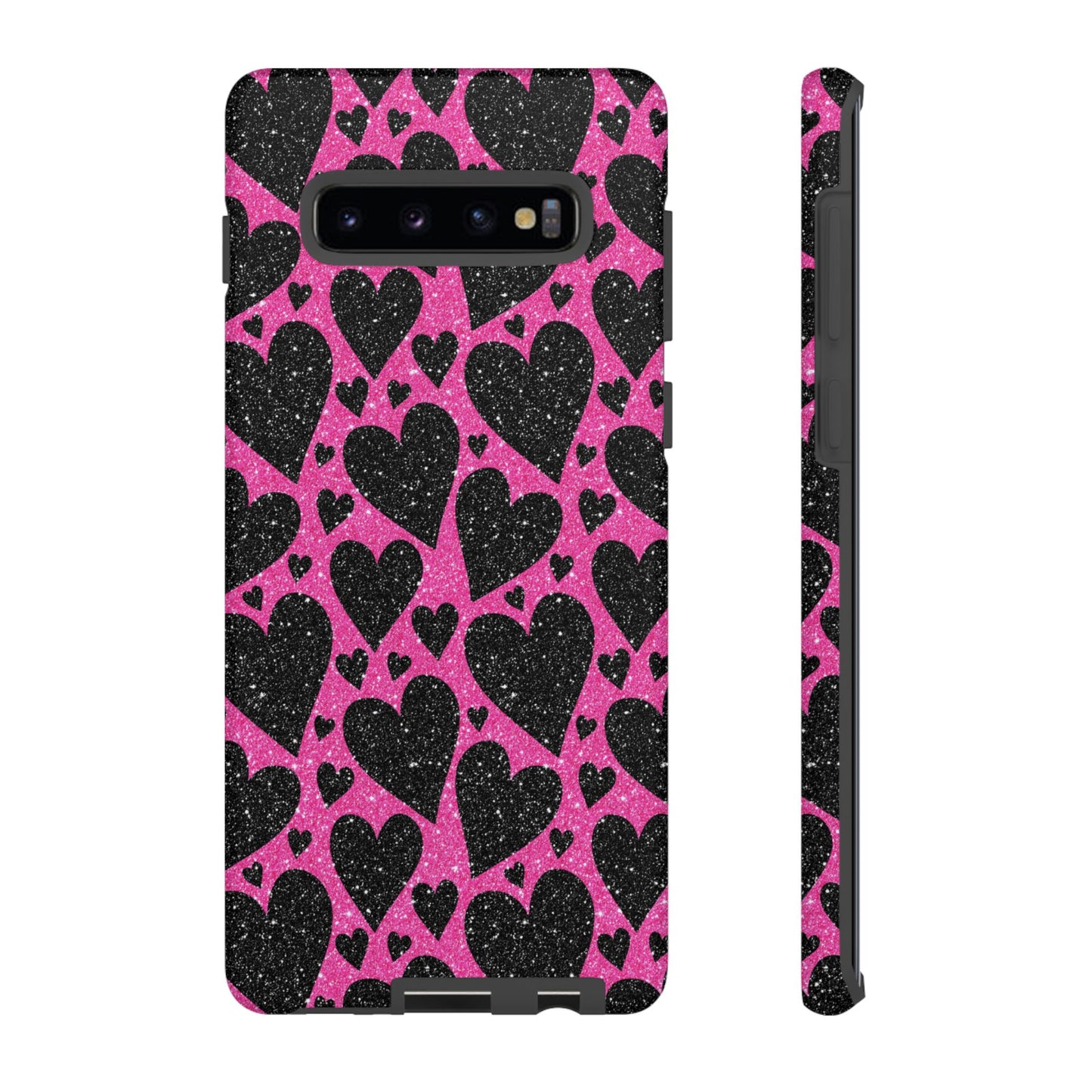 Pink Glitter Hearts Samsung Galaxy Case