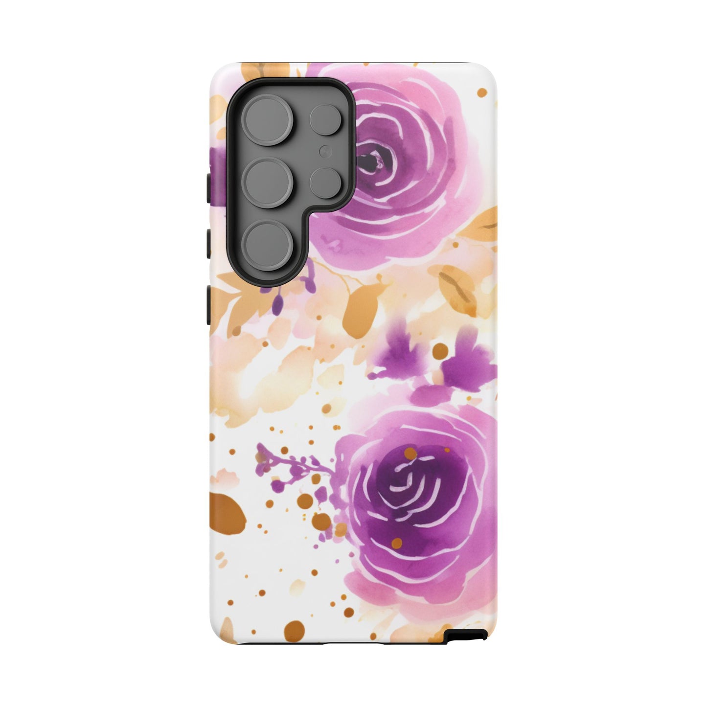 Soft Purple & Gold Floral Splash - Samsung Galaxy Series Case