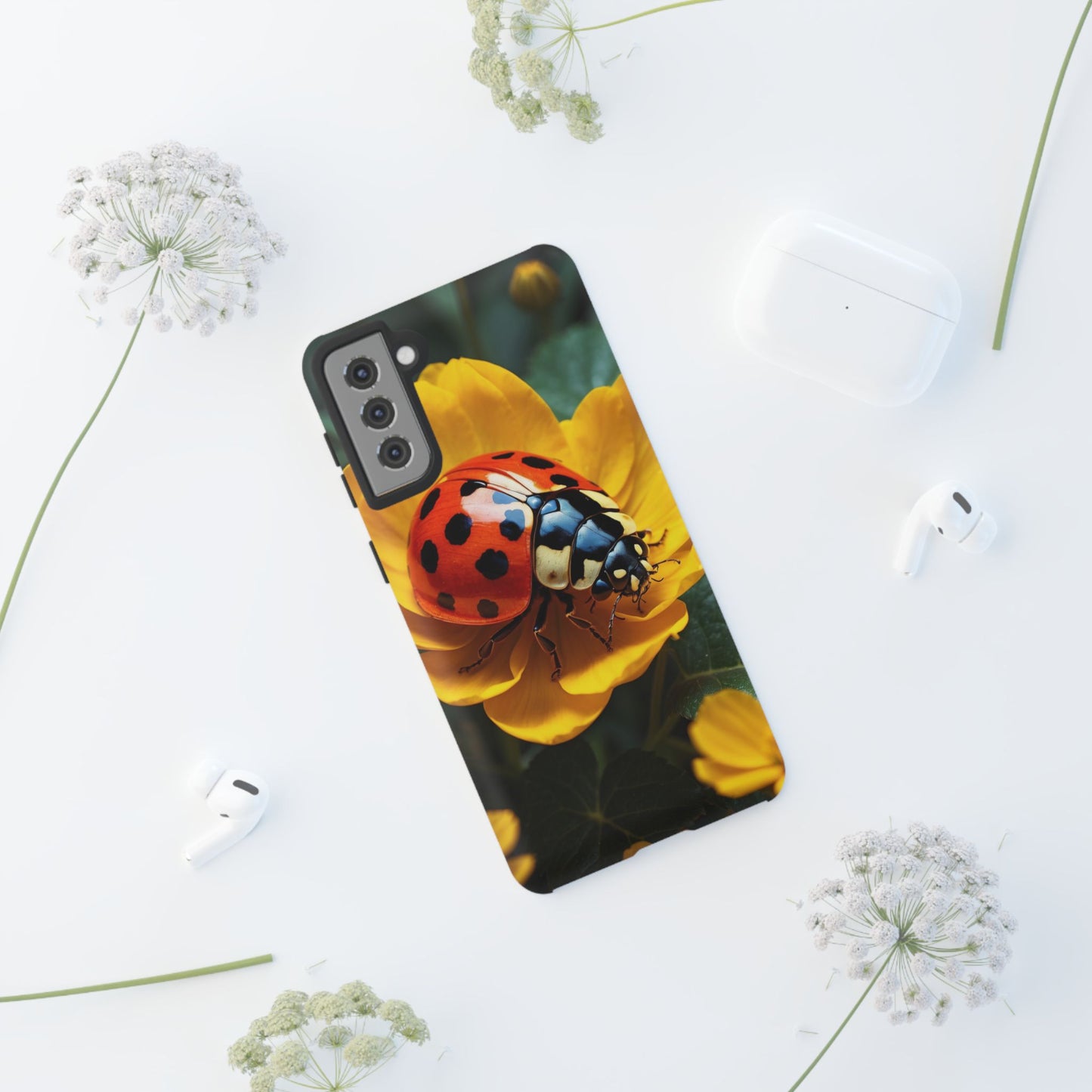 Golden Blooms & Ladybug Charm - Samsung Galaxy Case