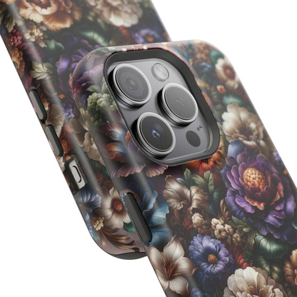 Floral Elegance MagSafe Compatible iPhone Case – Protective Dual-Layer Design with Vibrant Full-Wrap Print