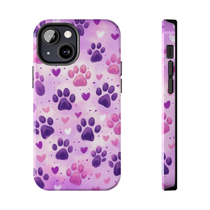 Purple Paw Print iPhone Case - Cute Pet-Themed Protective Cover