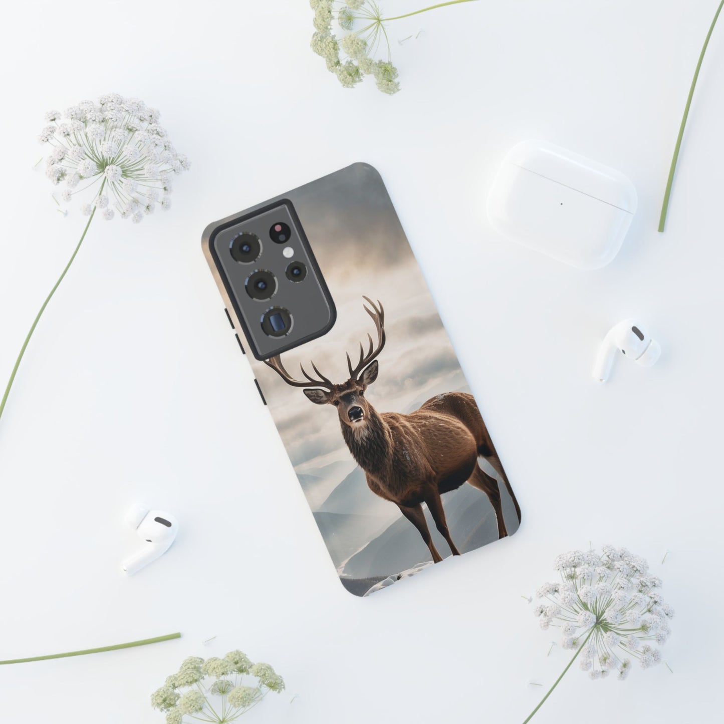 Alpine Majesty: Stag in Snow – Samsung Galaxy Case