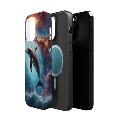 Cosmic Dolphin Space Vibes - MagSafe-Compatible Case