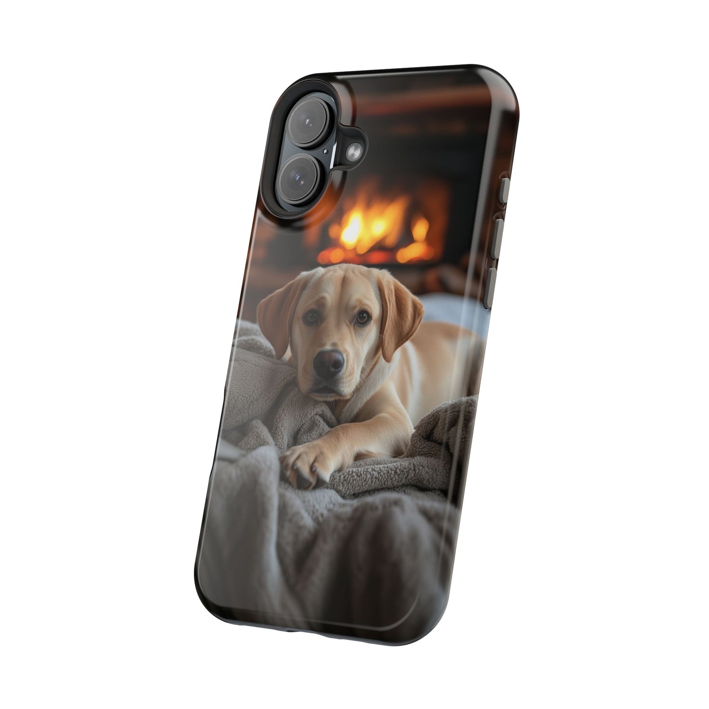 Cozy Golden Retriever by the Fireplace - MagSafe Case