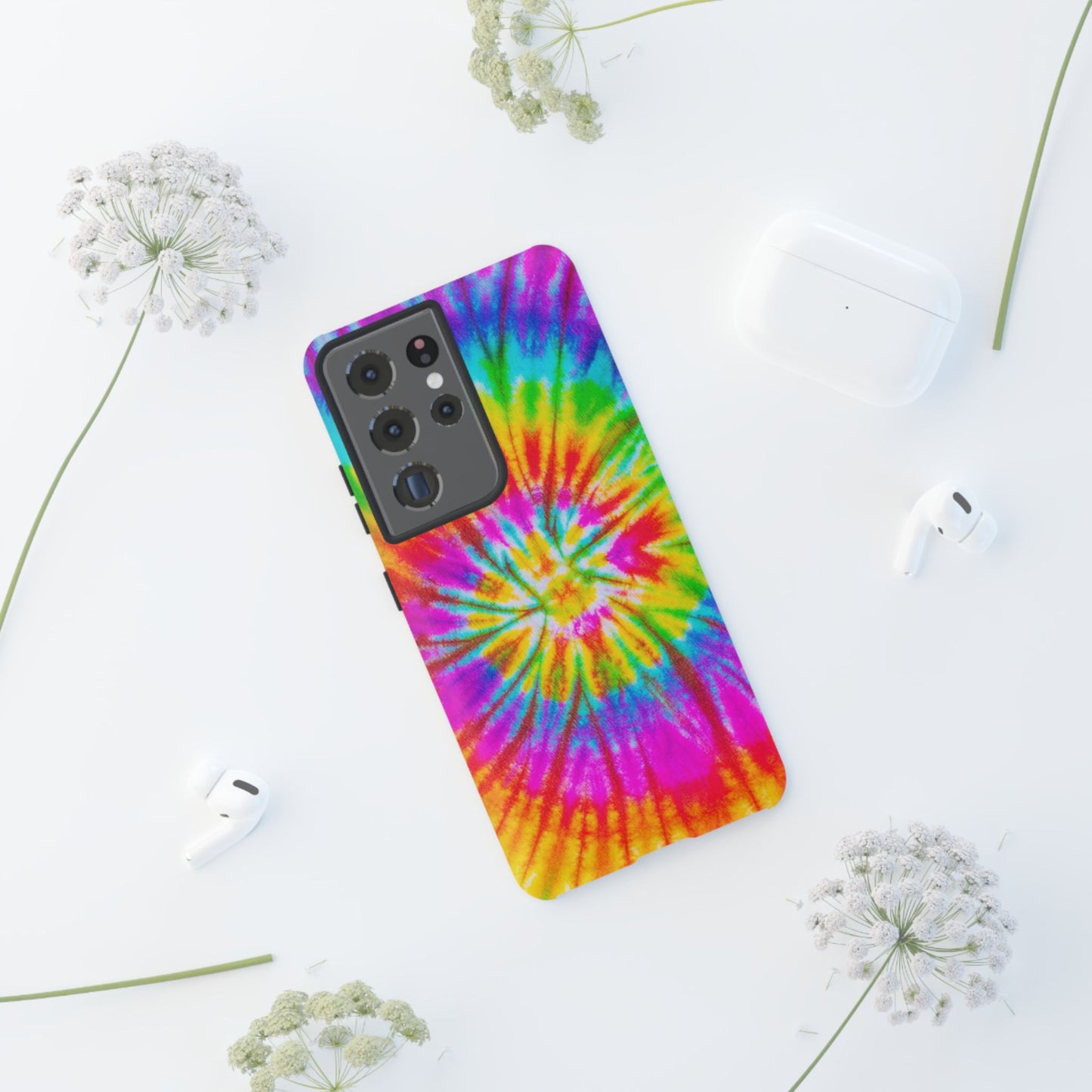 Vibrant Rainbow Spiral Tie-Dye Samsung Galaxy Case – Bold & Retro Style