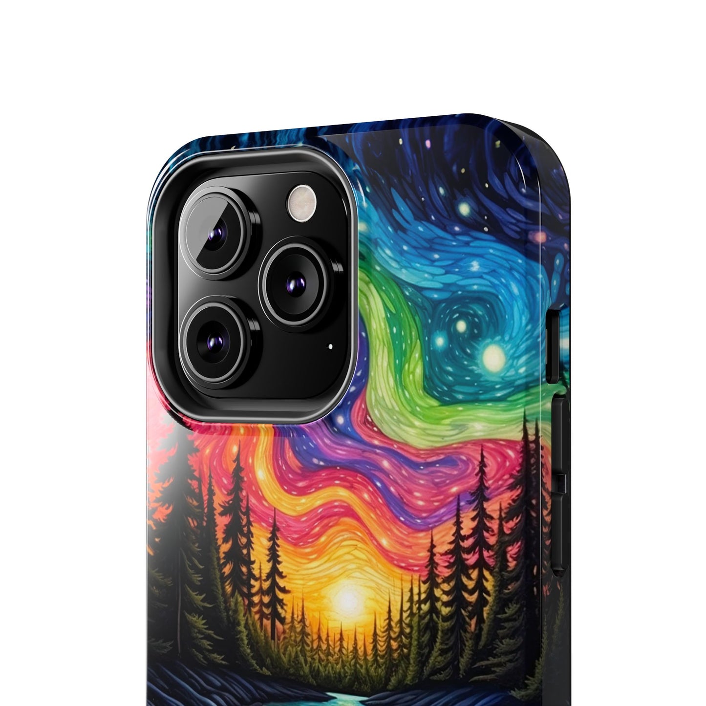 Celestial Nightscape iPhone Case – Vibrant River and Starry Sky Design