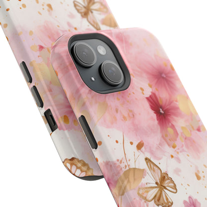 Blush Pink Floral Butterfly - MagSafe iPhone Case