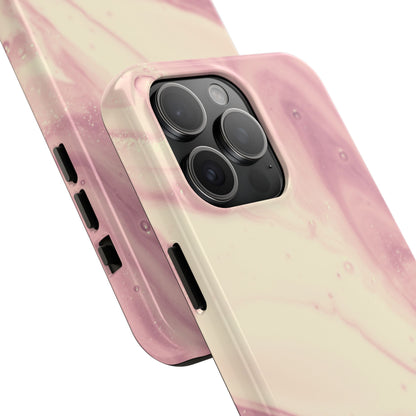 Blush Marble Glow – iPhone Case with Rose Gold & Pink Swirl Pattern