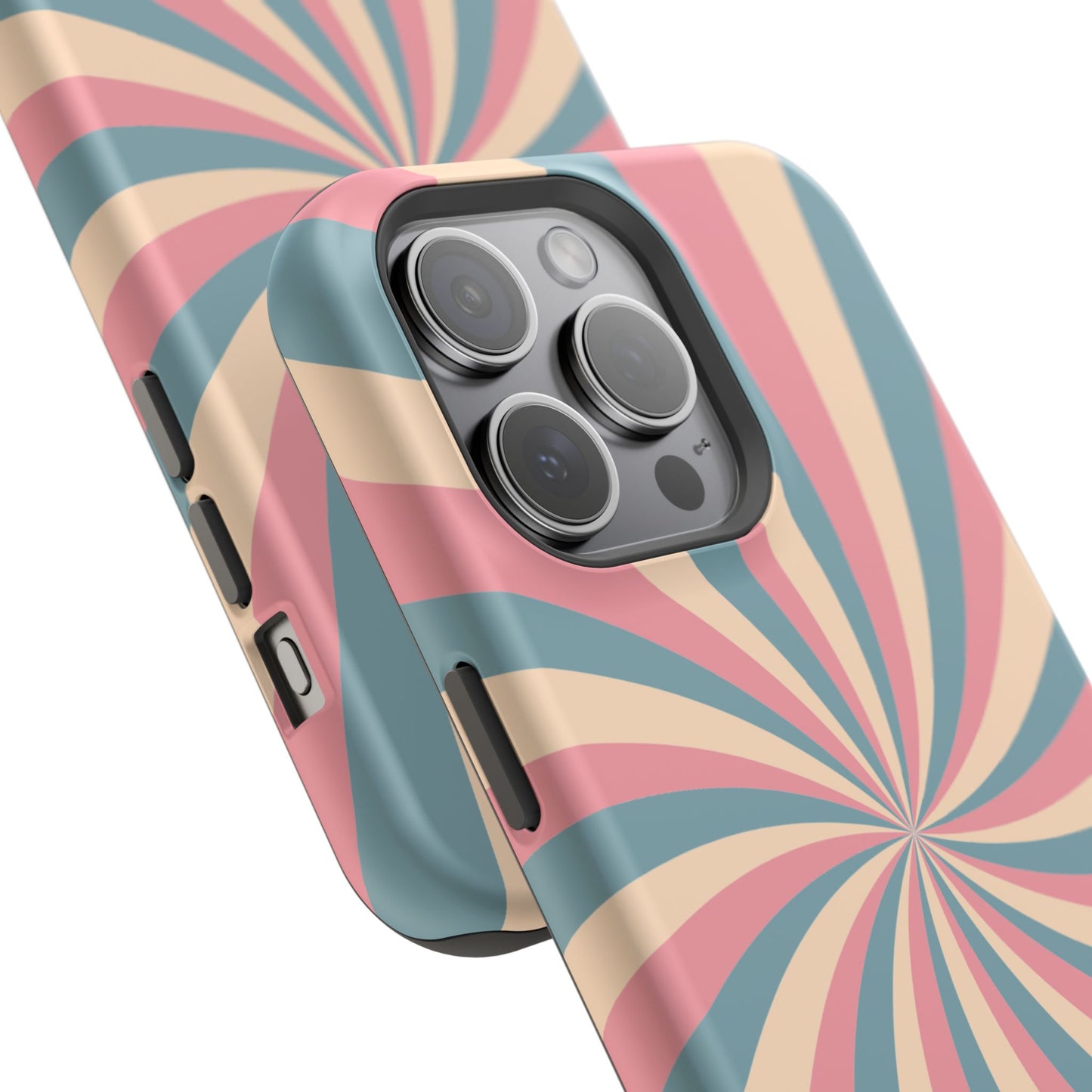 Vintage Pastel Swirl MagSafe iPhone Case – Dual-Layer Protection with 70s-Inspired Design