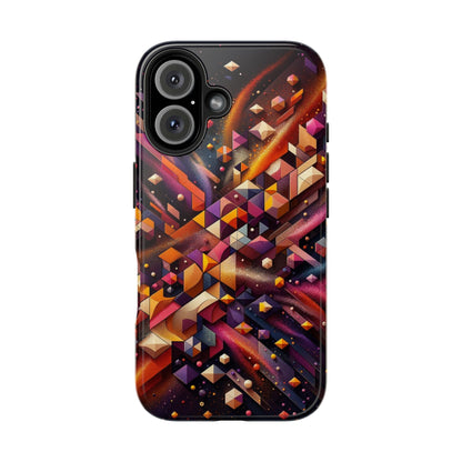 Geometric Galaxy iPhone Case - Abstract Cosmic Protective Cover - Retro Gamer