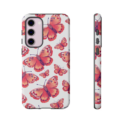 Coral Butterfly Samsung Galaxy Case – Slim, Protective Design with Bold Watercolor Print