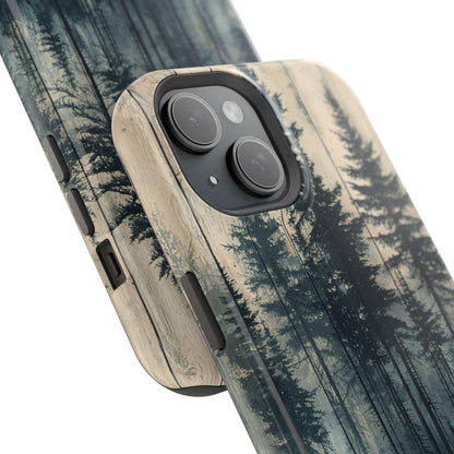 Misty Forest MagSafe iPhone Case - Rustic Nature-Inspired Protective Cover