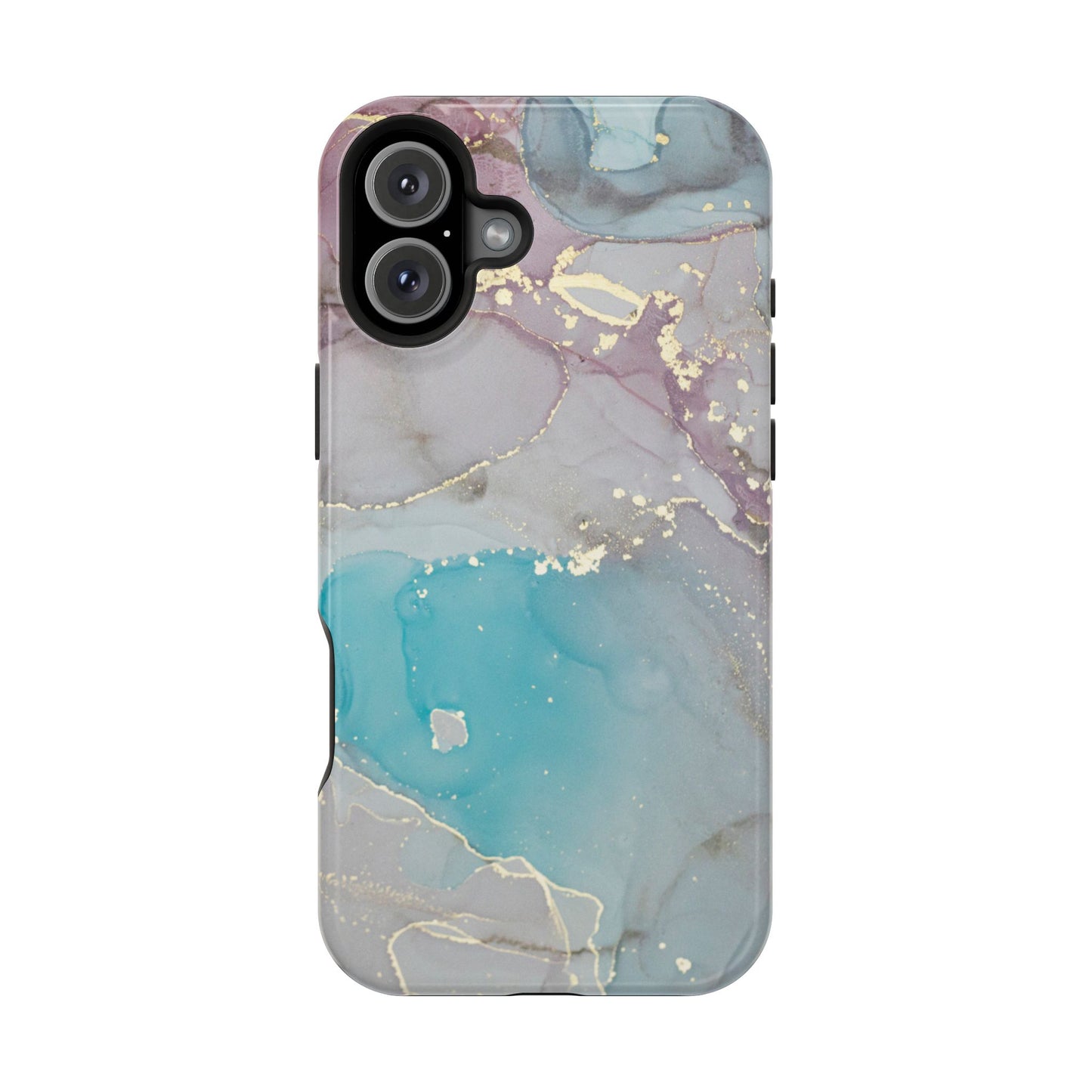 Sky Blue & Purple Marble Wave – MagSafe Case with Dreamy Marble Design