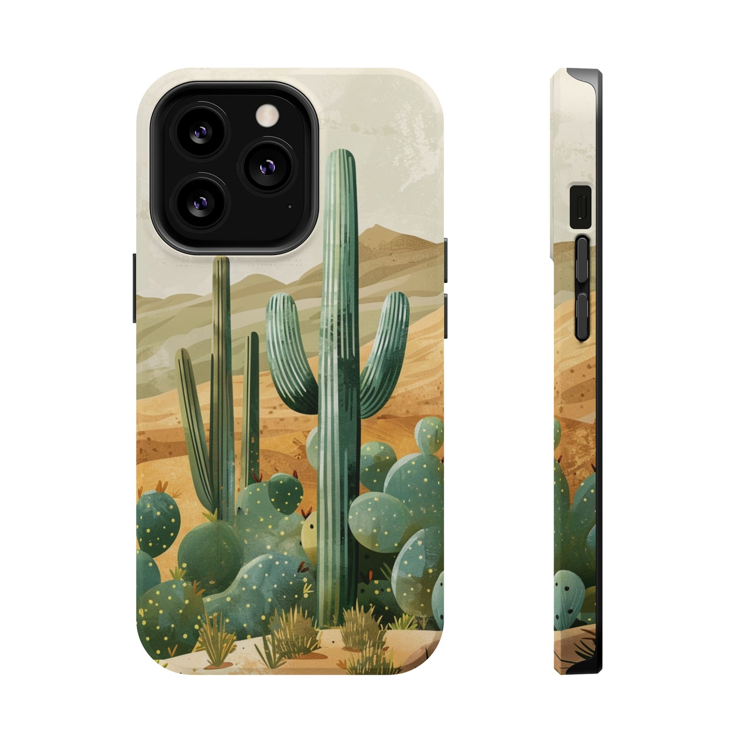 Desert Oasis MagSafe iPhone Case - Embrace the Western Spirit With Cactuses For Your iPhone 15, 14, 13, Pro, Plus, & Pro Max