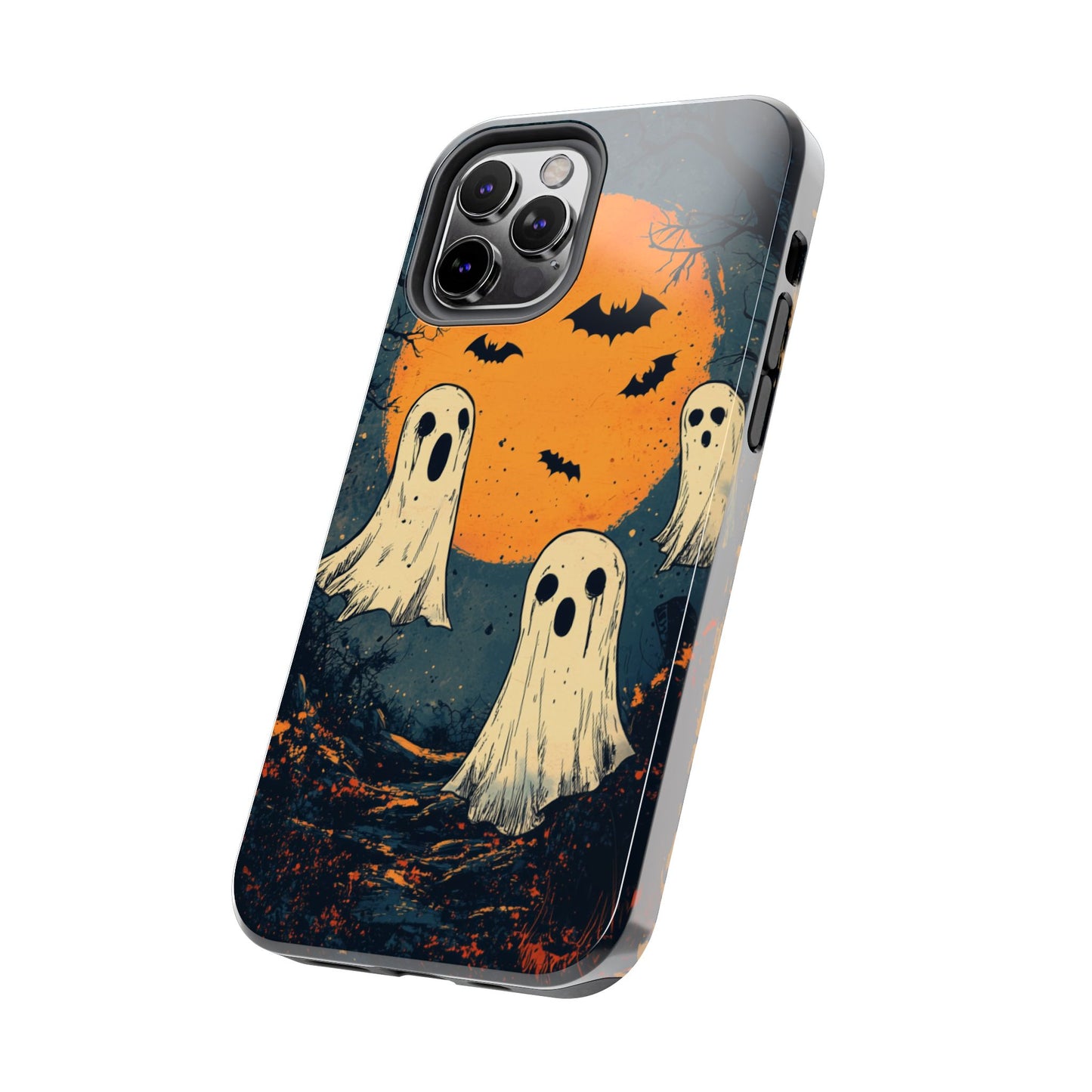 Haunted Ghosts & Full Moon iPhone Case – Spooky Halloween Design