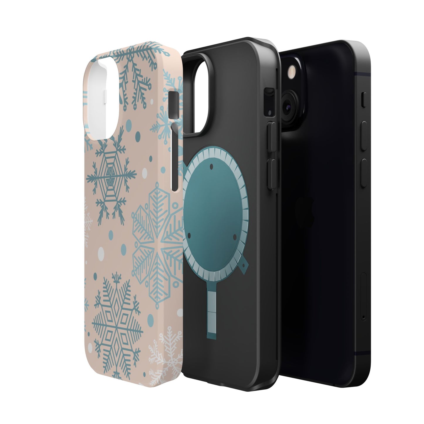 Winter Snowflakes MagSafe iPhone Case – Shockproof, Smooth Matte Finish, Dual-Layer Protection