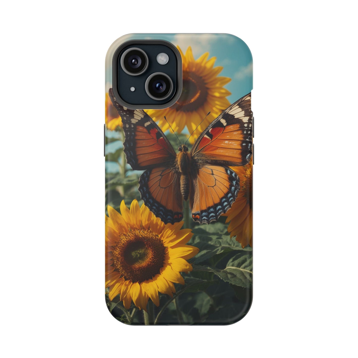 Vibrant Butterfly & Sunflower – MagSafe iPhone Case