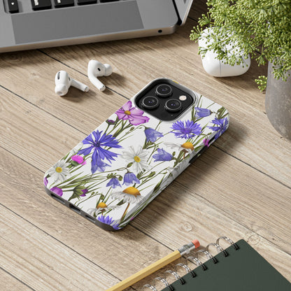 Wildflower Meadow iPhone Case – Purple, Blue, and White Floral Design