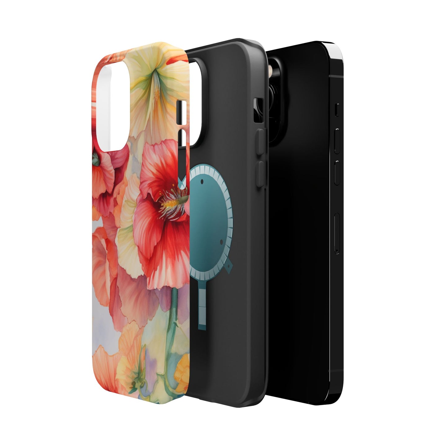 Gumamela Blush Pink Watercolor Floral – MagSafe Compatible iPhone Case