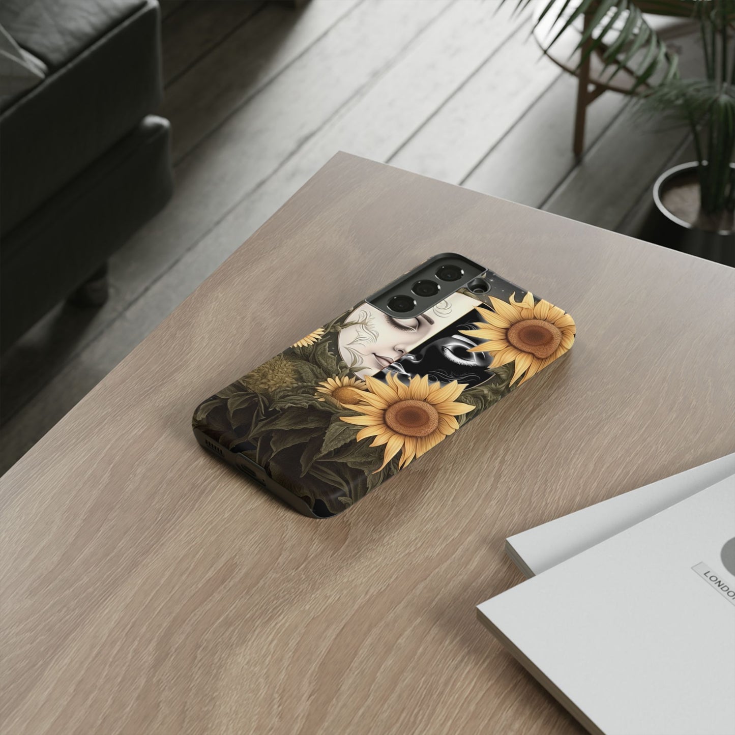 Sunflower Moon and Stars Samsung Galaxy Case – Ethereal Art Design