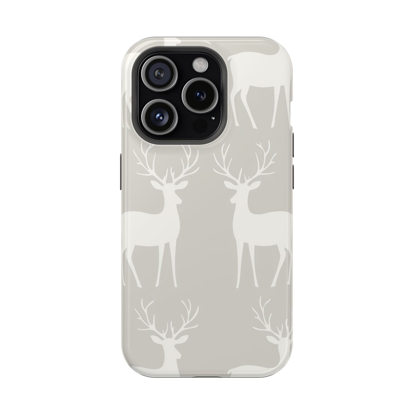 Elegant White Reindeer Pattern – MagSafe iPhone Series Case